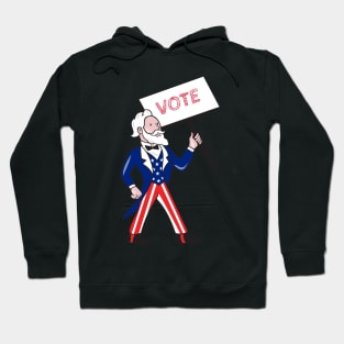 Uncle Sam Placard Vote Standing Cartoon Hoodie